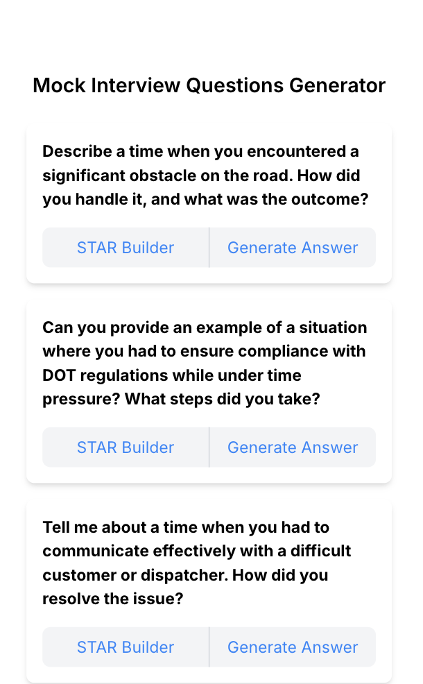 Mock Interview Generator Example