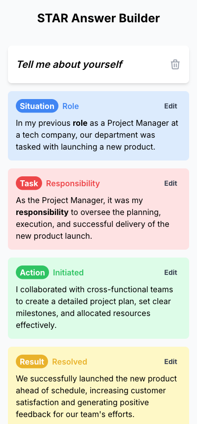STAR Answer Builder Example